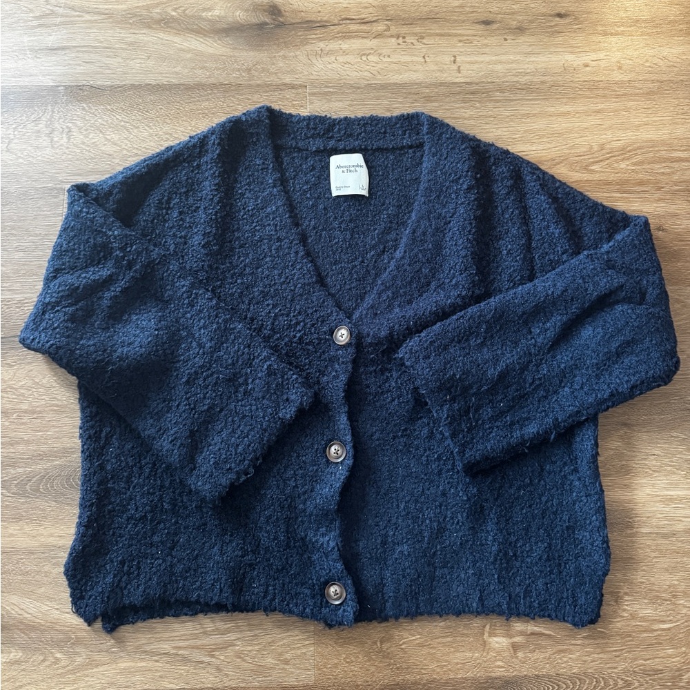 Abercrombie Navy Boucle Cardigan